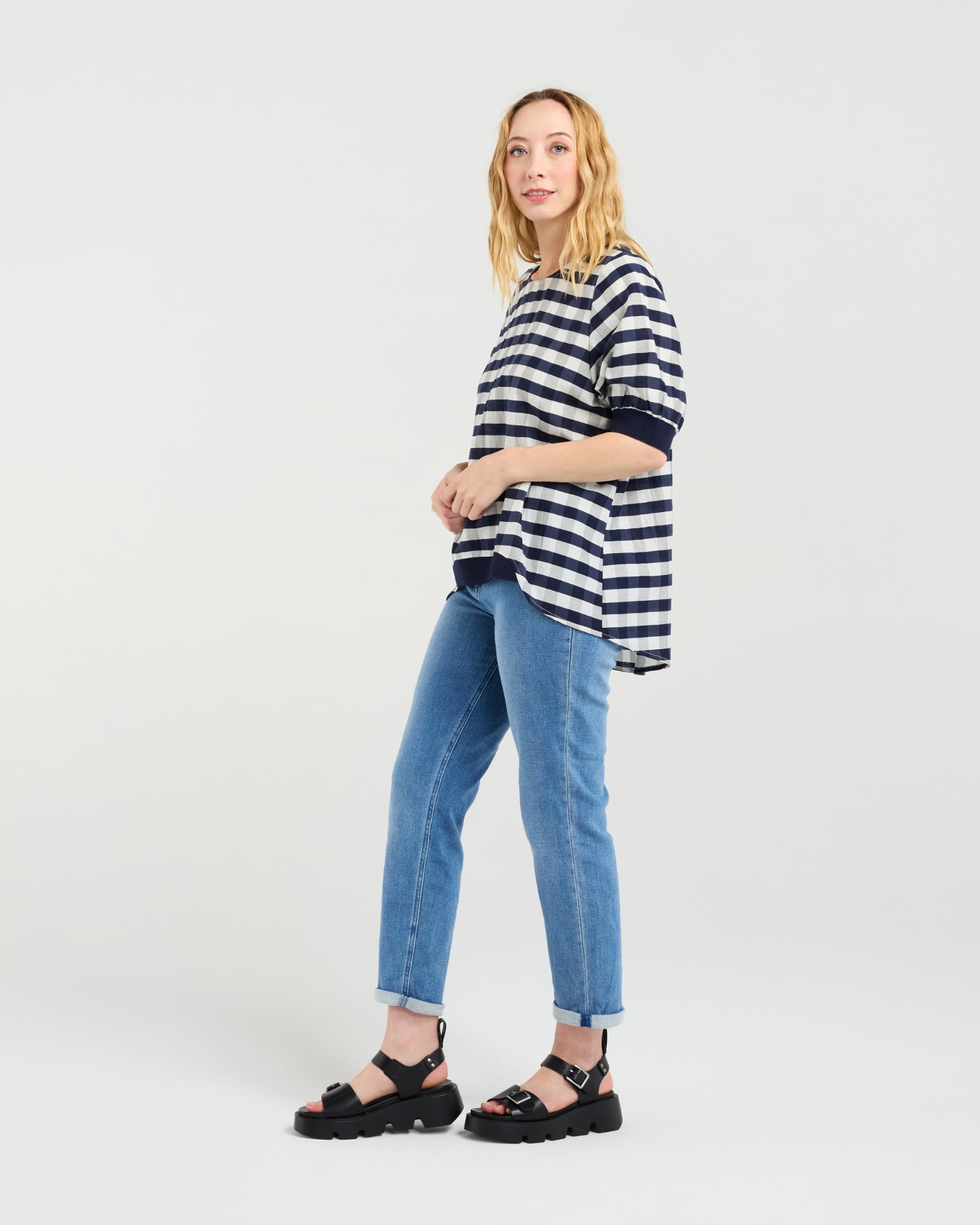 Havana Top | Navy Check | Zafina