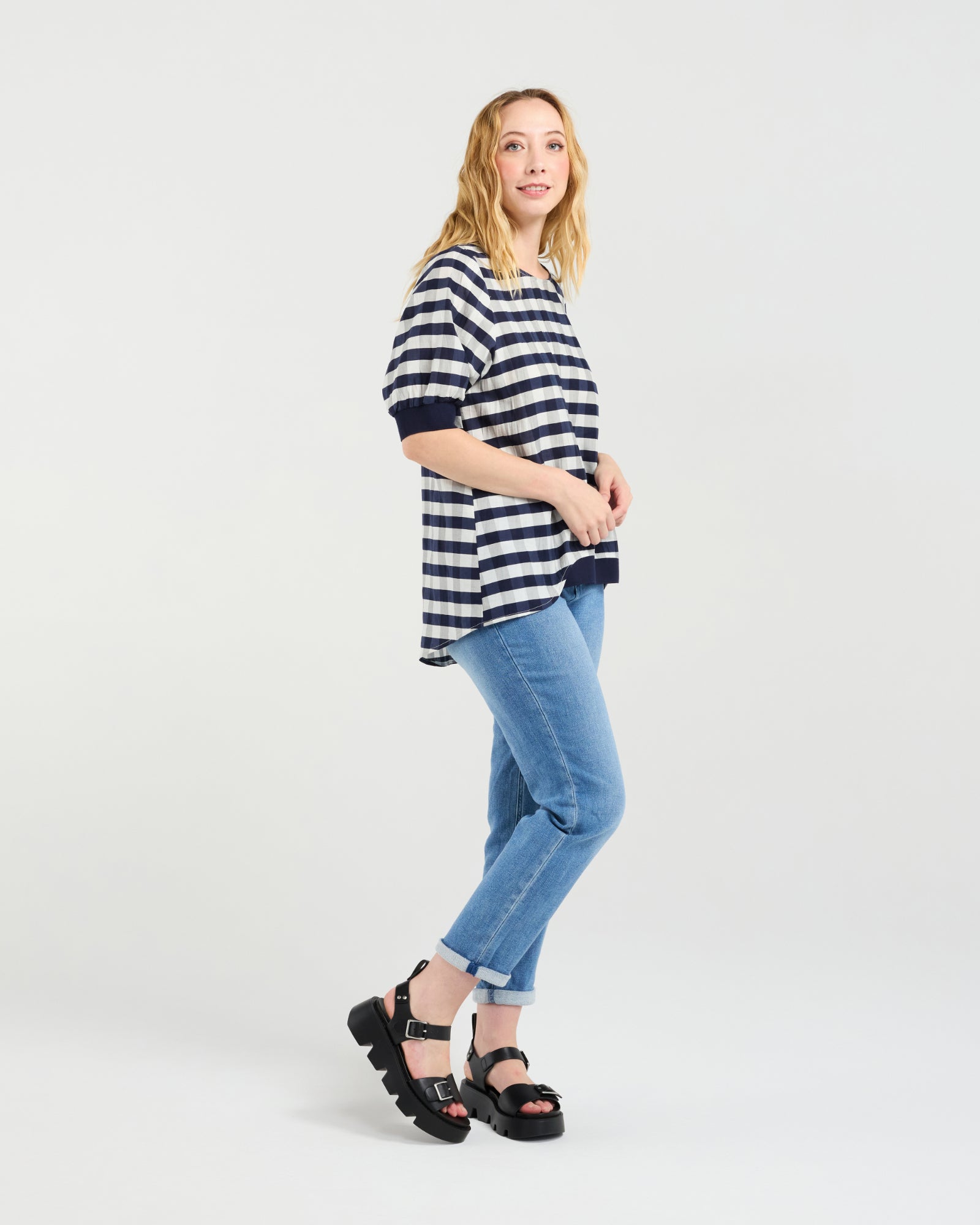 Havana Top | Navy Check | Zafina