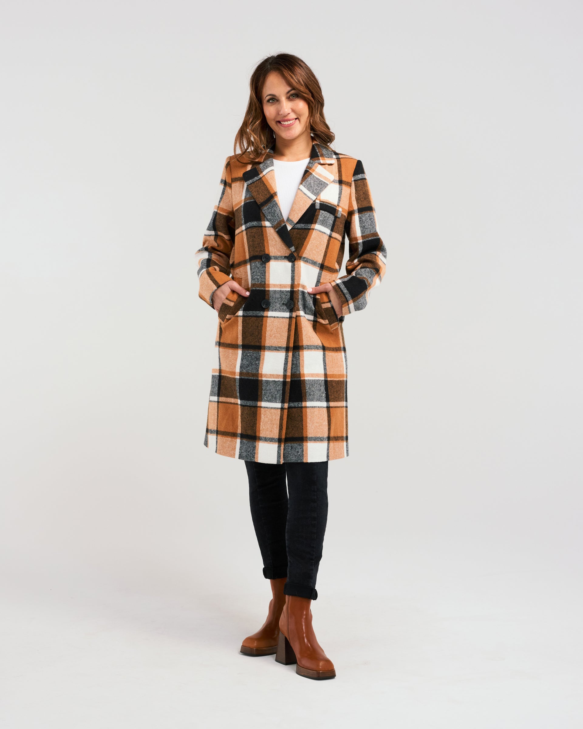 Felix Coat | Orange Plaid | Zafina