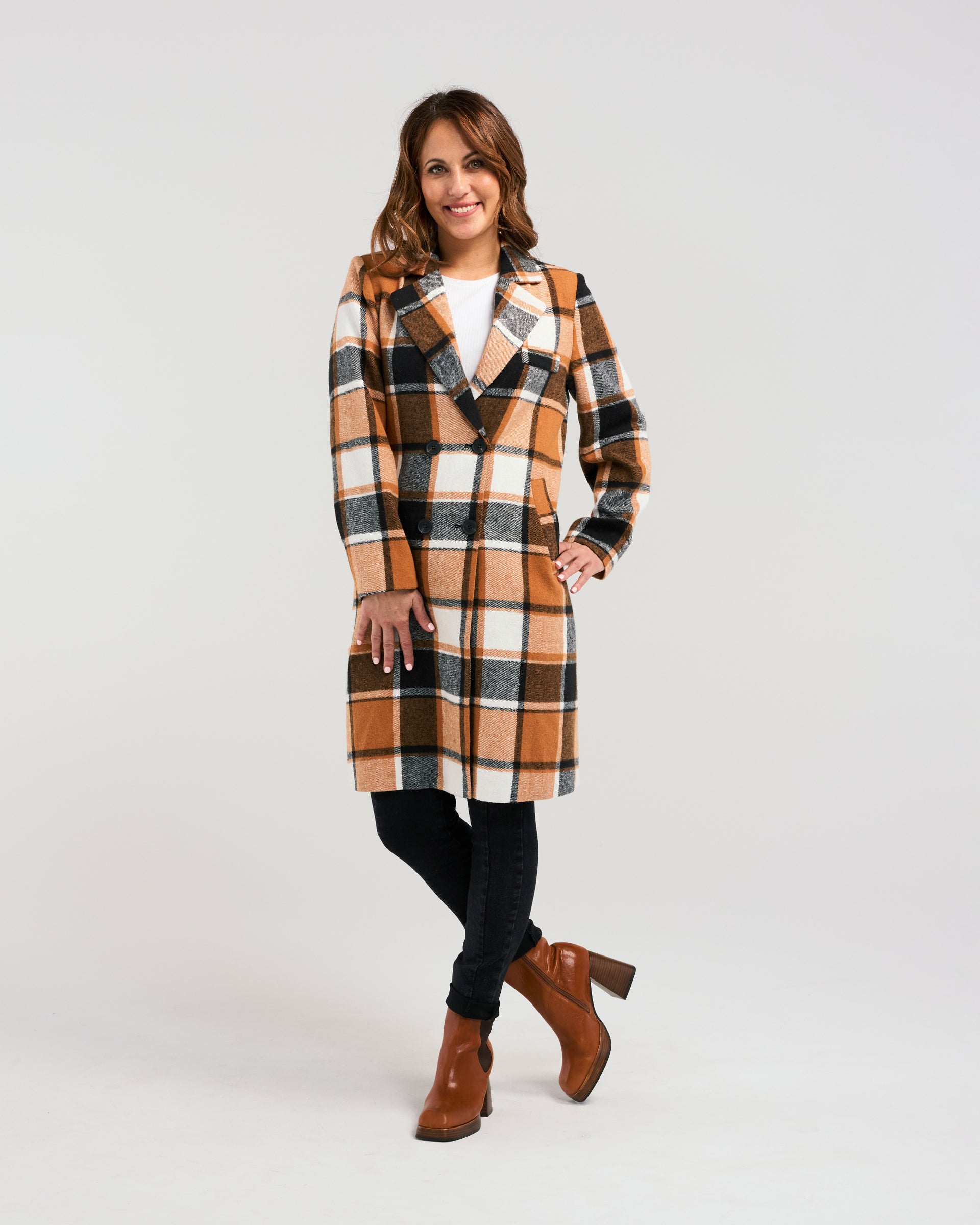 Felix Coat | Orange Plaid | Zafina