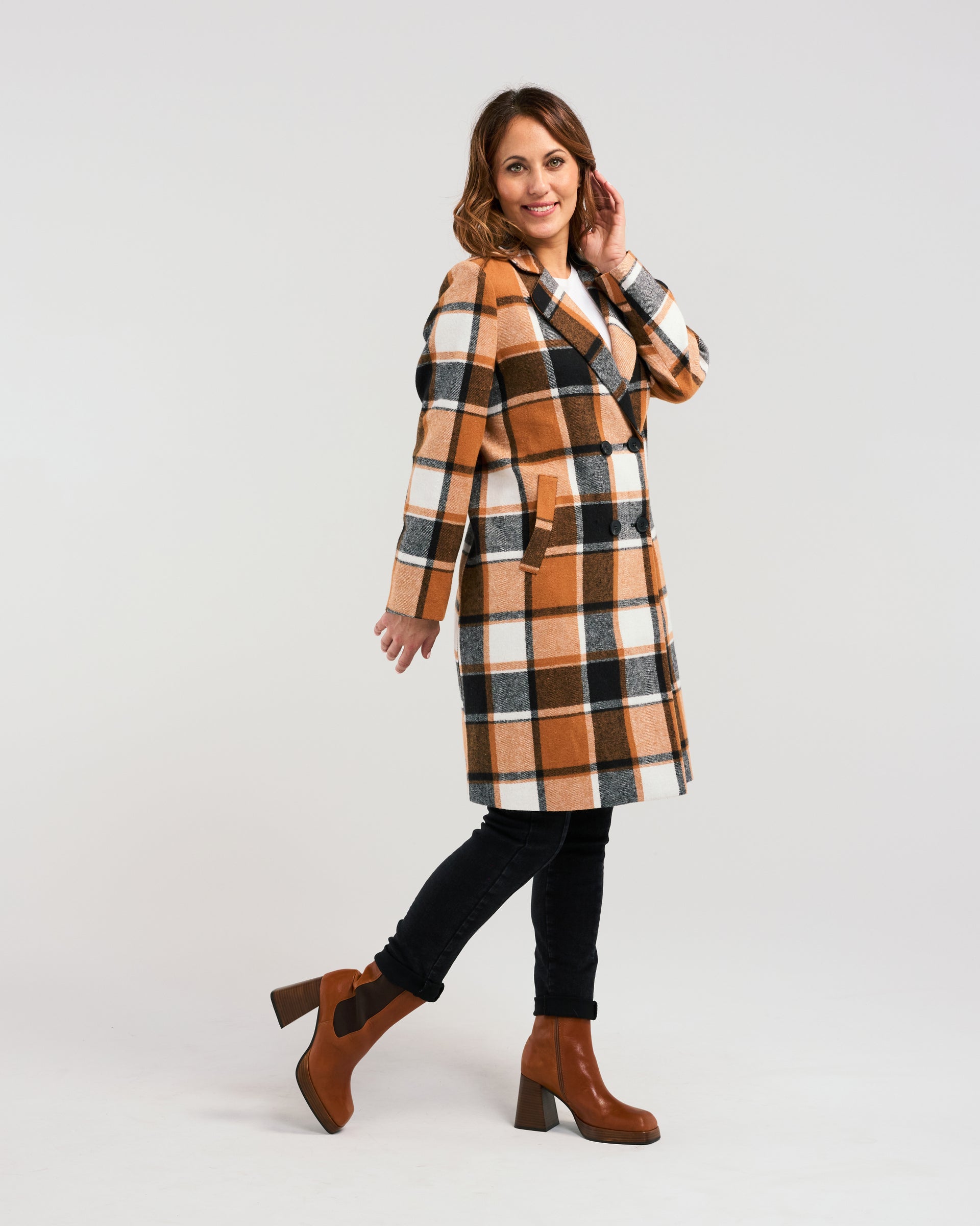 Felix Coat | Orange Plaid | Zafina