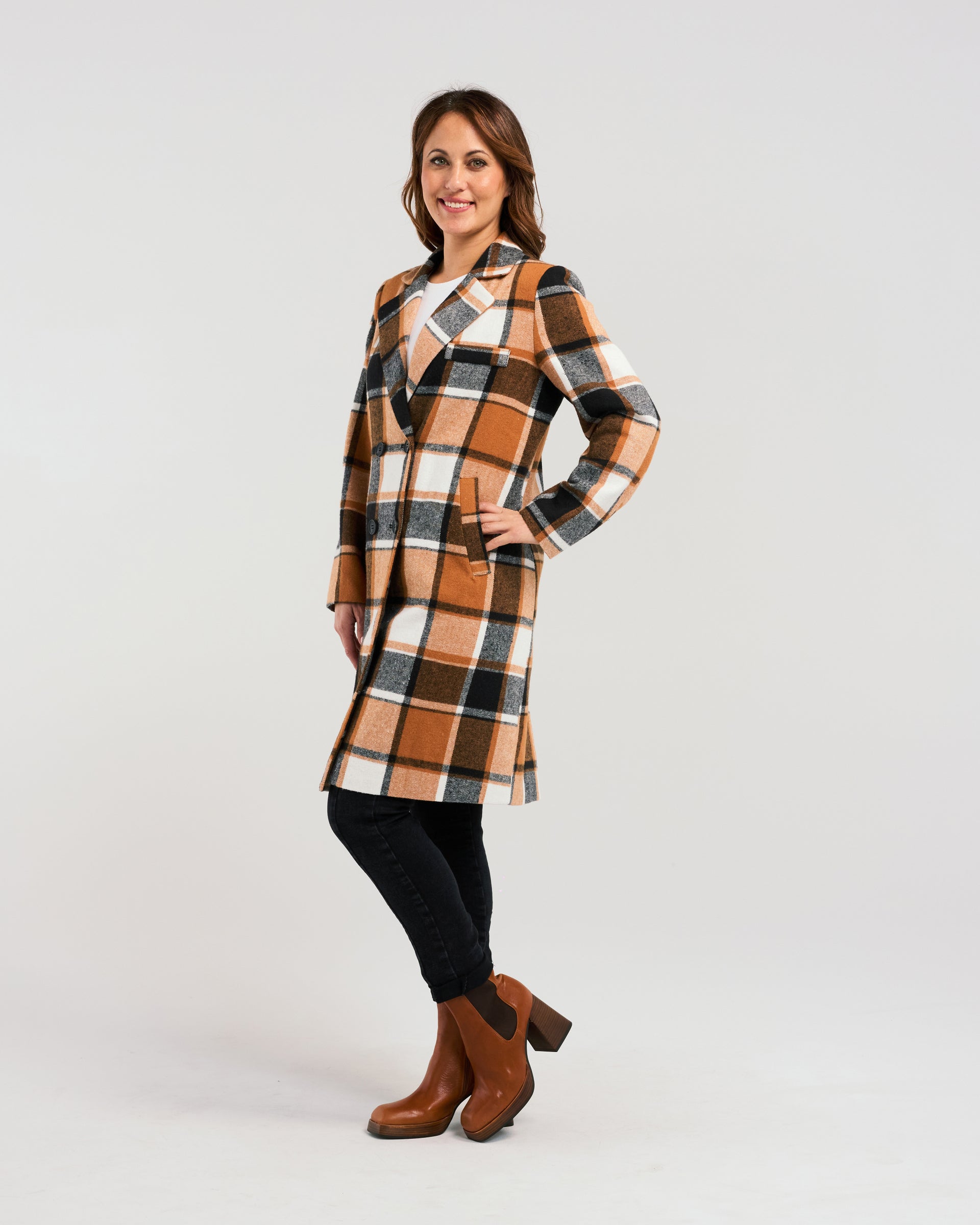 Felix Coat | Orange Plaid | Zafina