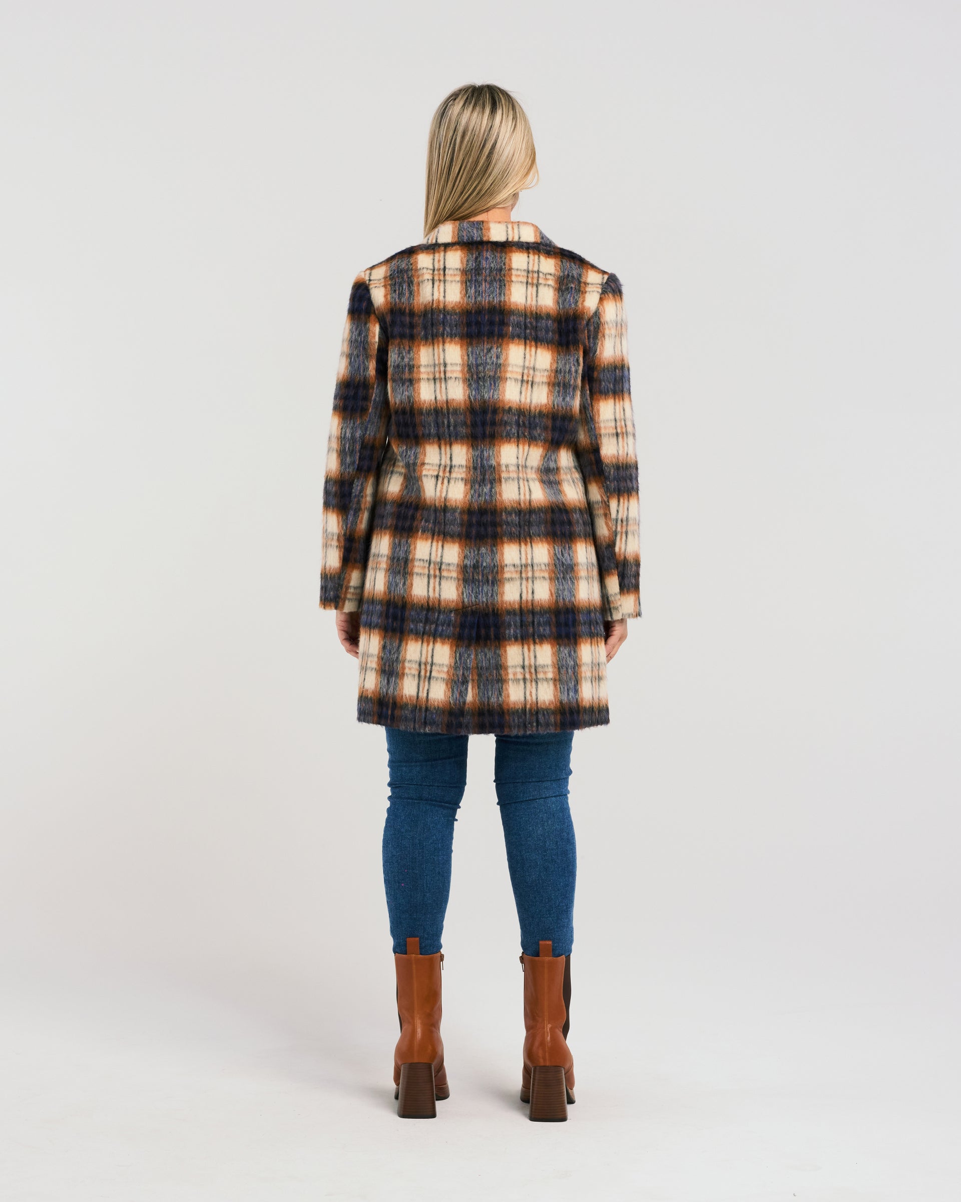 Vera Coat | Midnight Plaid | Zafina