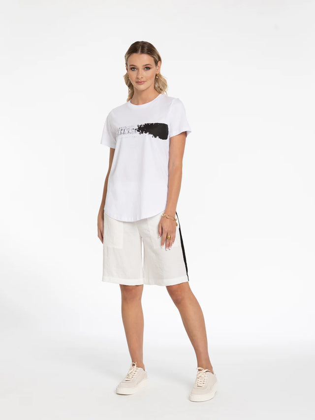 Brush Stroke Tee | White/Black | XLab